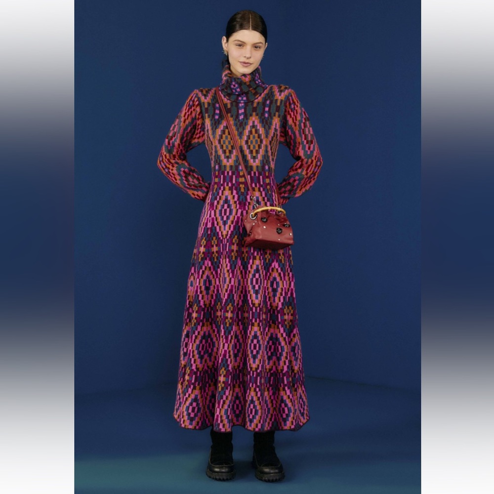 Farm Rio Tapestry Scarf Sweater Dress